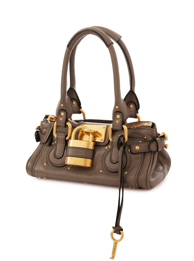 BORSA PADDINGTON PICCOLA IN PELLE GRANATA