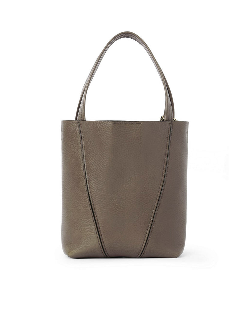 TOTE BAG PICCOLA CHLOÉ SPIN IN PELLE GRANATA