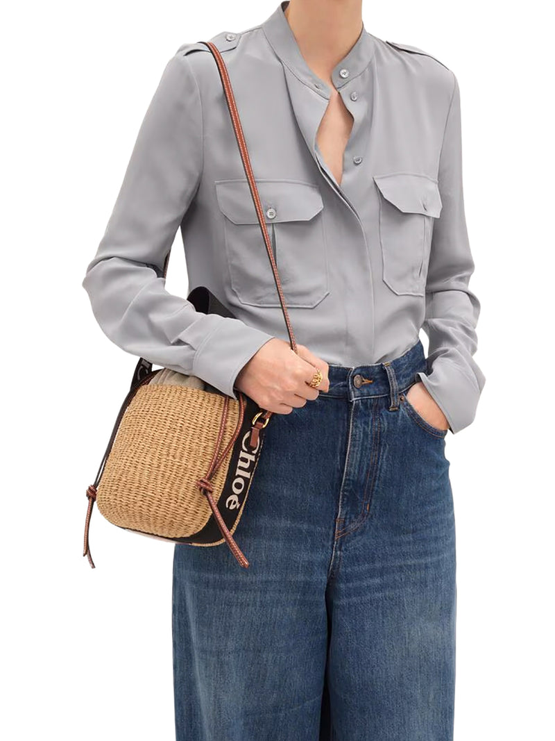 BORSA WOODY A CESTO PICCOLA IN FIBRE NATURALI