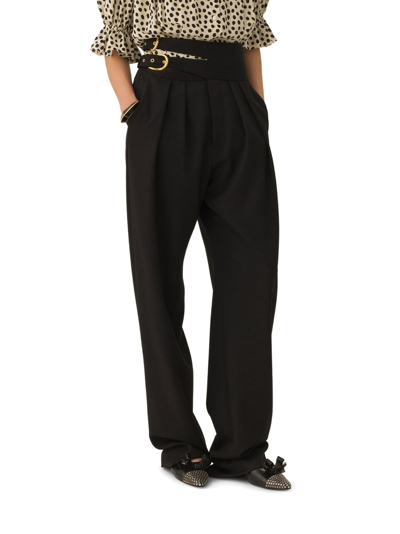 PANTALONI SARTORIALI A VITA ALTA IN LANA