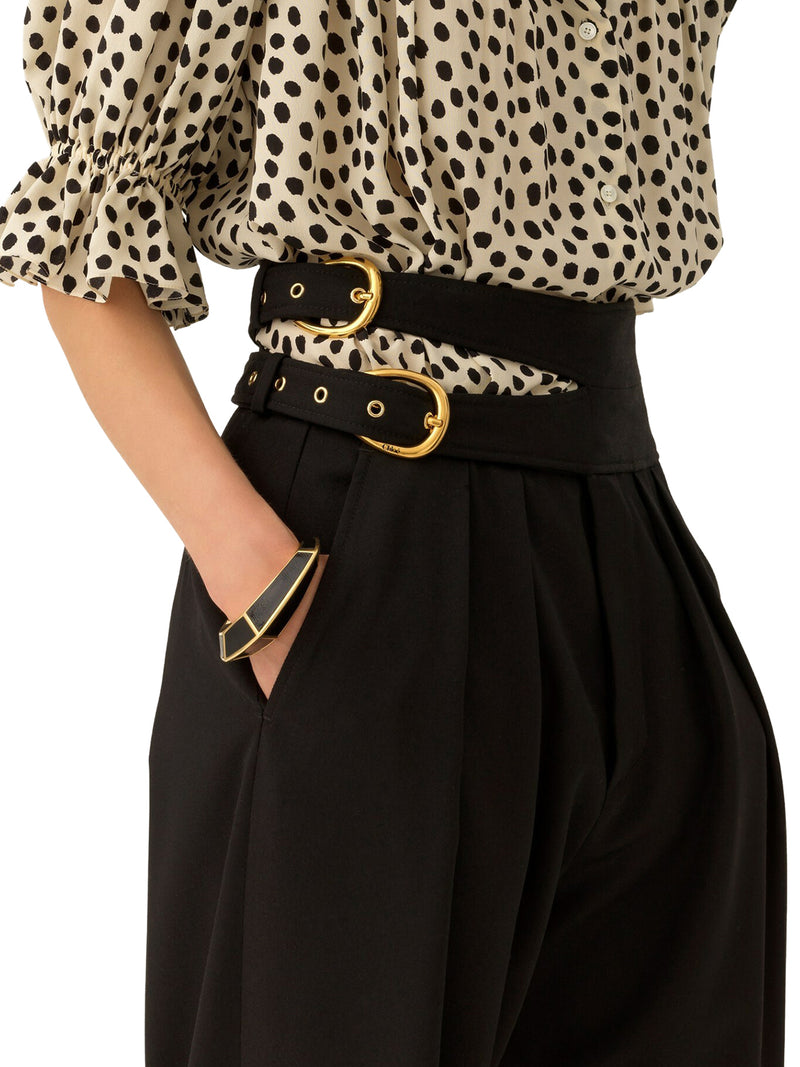 PANTALONI SARTORIALI A VITA ALTA IN LANA