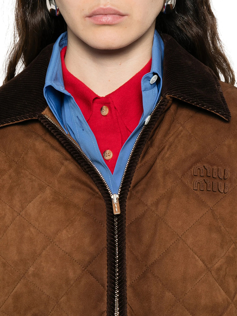 GIACCA SCAMOSCIATA CON COLLO IN VELLUTO