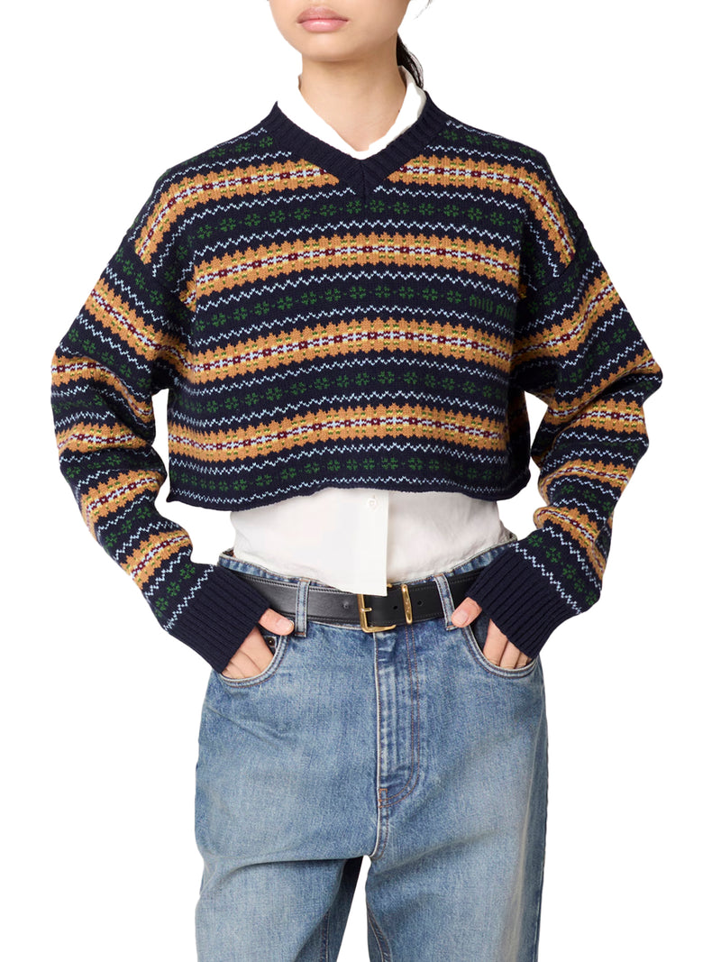 MAGLIONE SCOLLO A V IN LANA