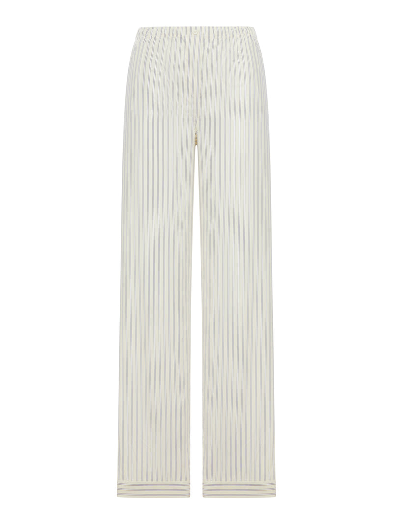 PANTALONI A RIGHE IN POPELINE DI COTONE