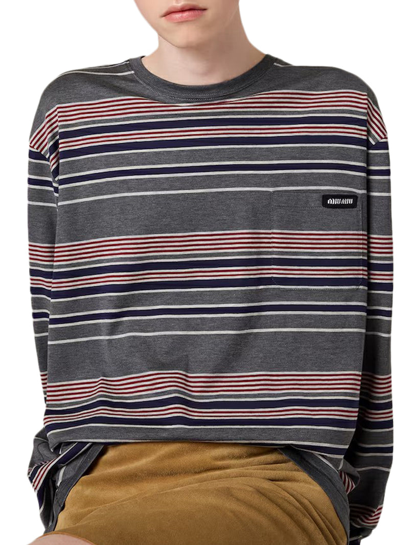 T-SHIRT IN JERSEY A RIGHE