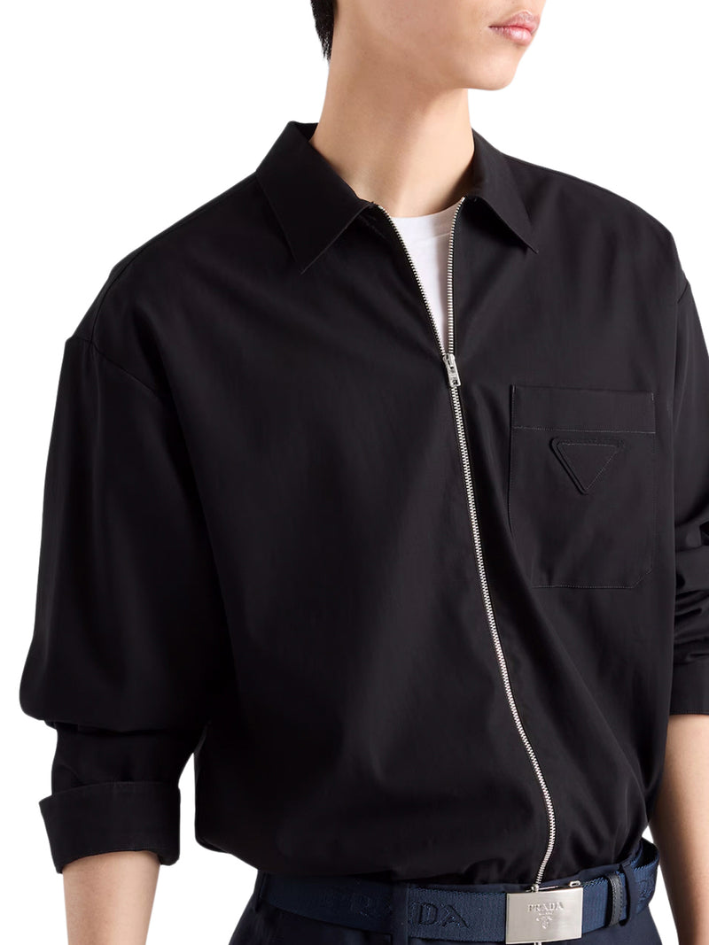 OVERSHIRT IN COTONE CON ZIP