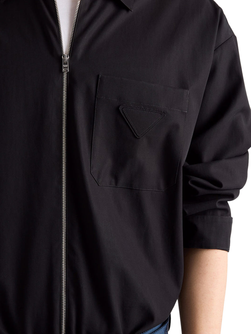 OVERSHIRT IN COTONE CON ZIP