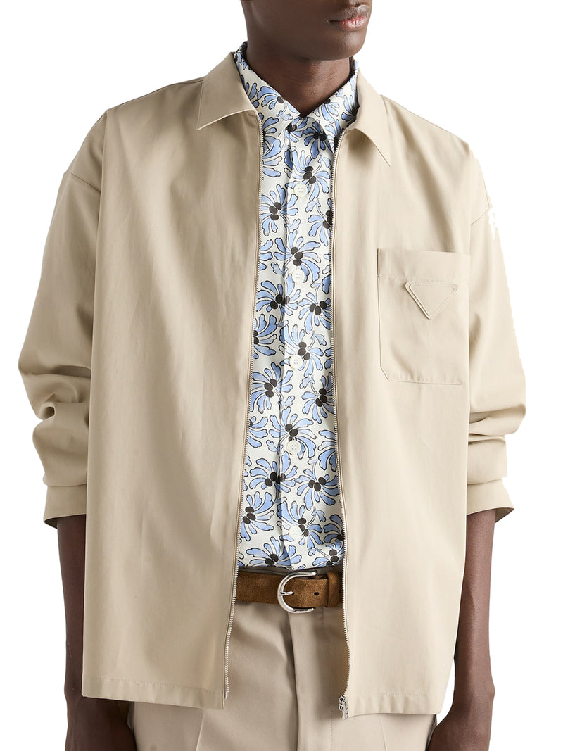 OVERSHIRT IN COTONE CON ZIP