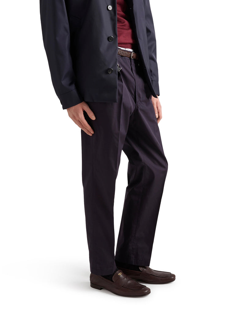 PANTALONI SARTORIALI IN POPELINE DI COTONE