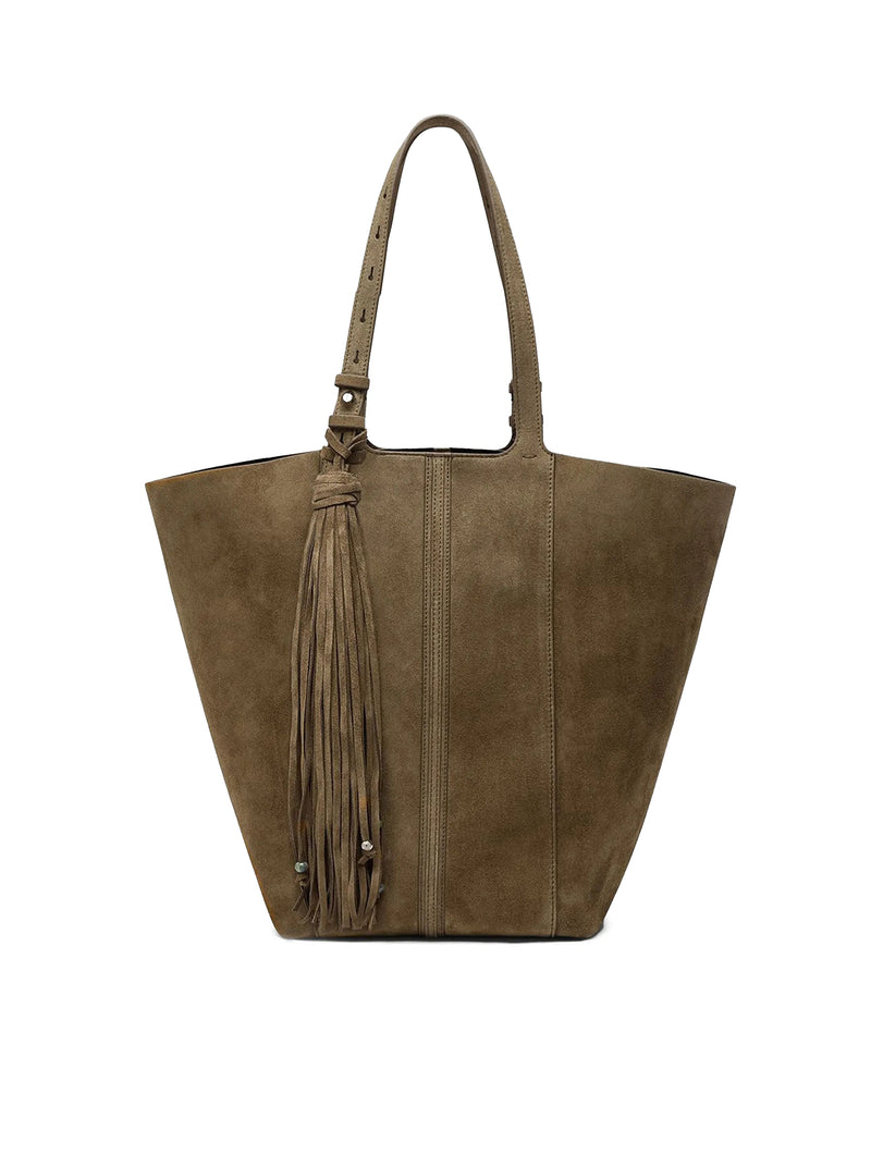 BORSA TOTE IN SUEDE CON FRANGE