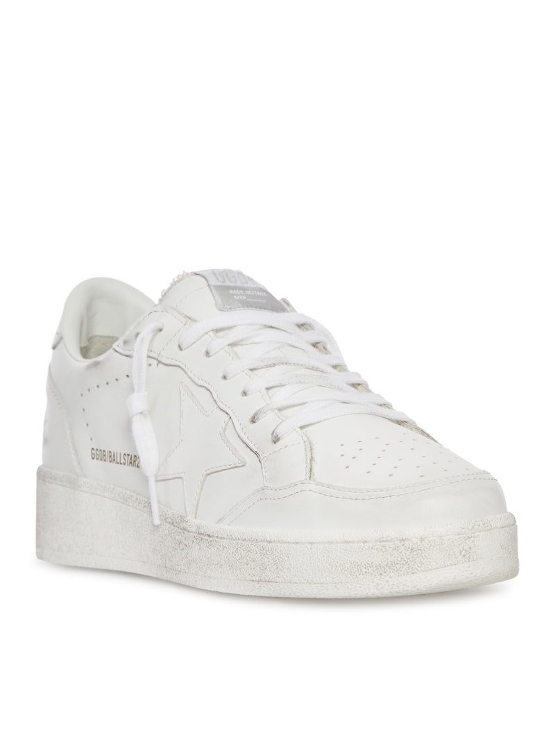SNEAKERS BALL STAR CON STELLA E TALLONCINO IN PELLE BIANCA