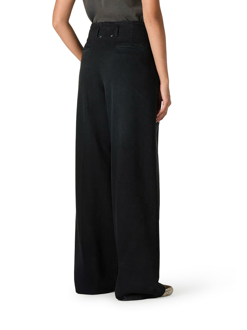 PANTALONI IN DENIM DI COTONE NERO CON TRATTAMENTO LIVED-IN