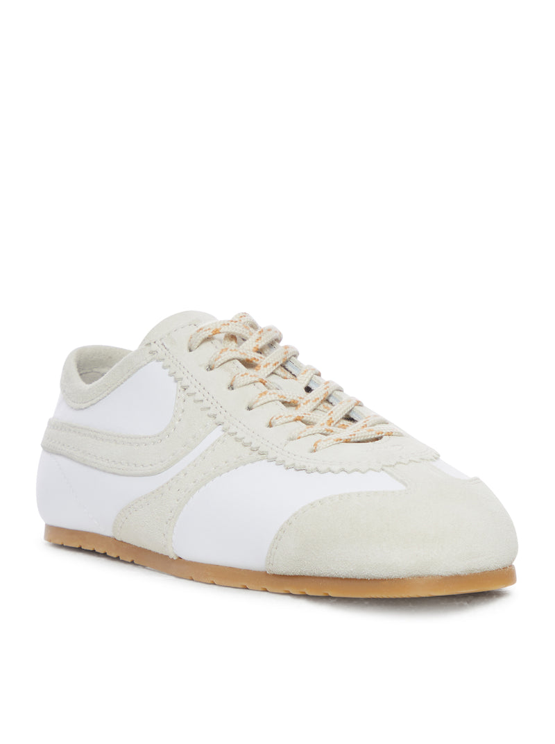 SNEAKERS BICOLOR IN PELLE E PELLE SCAMOSCIATA