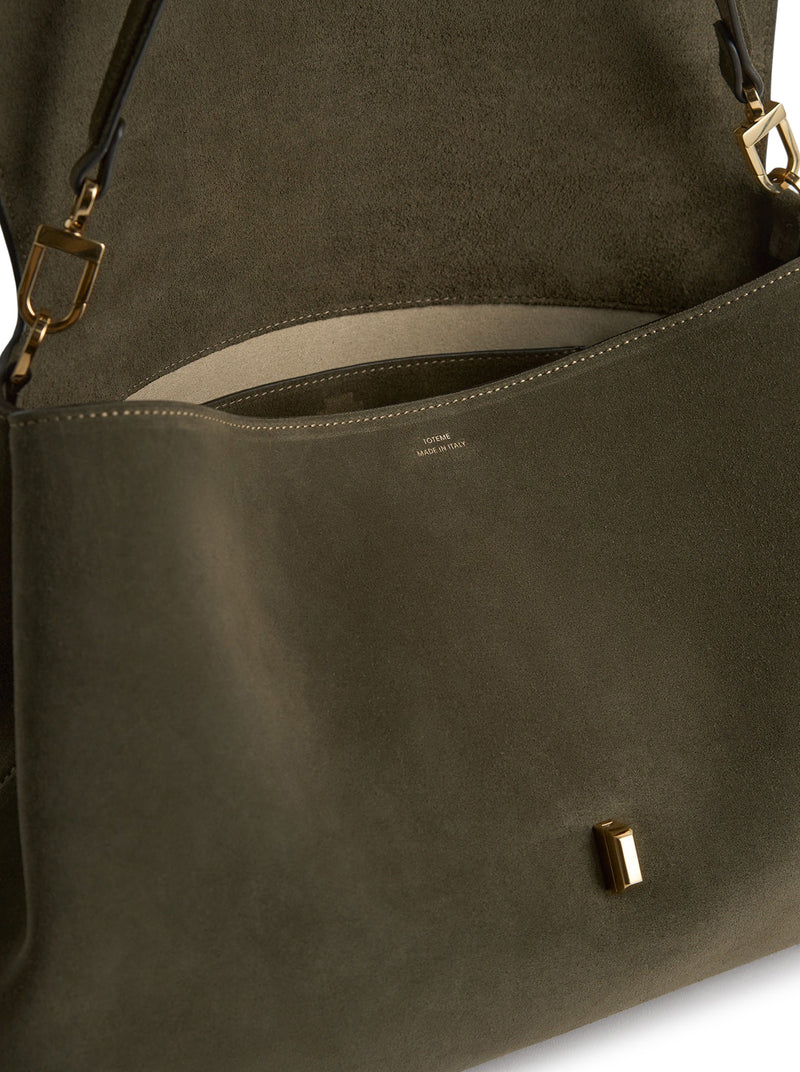 BORSA T-LOCK IN PELLE SCAMOSCIATA