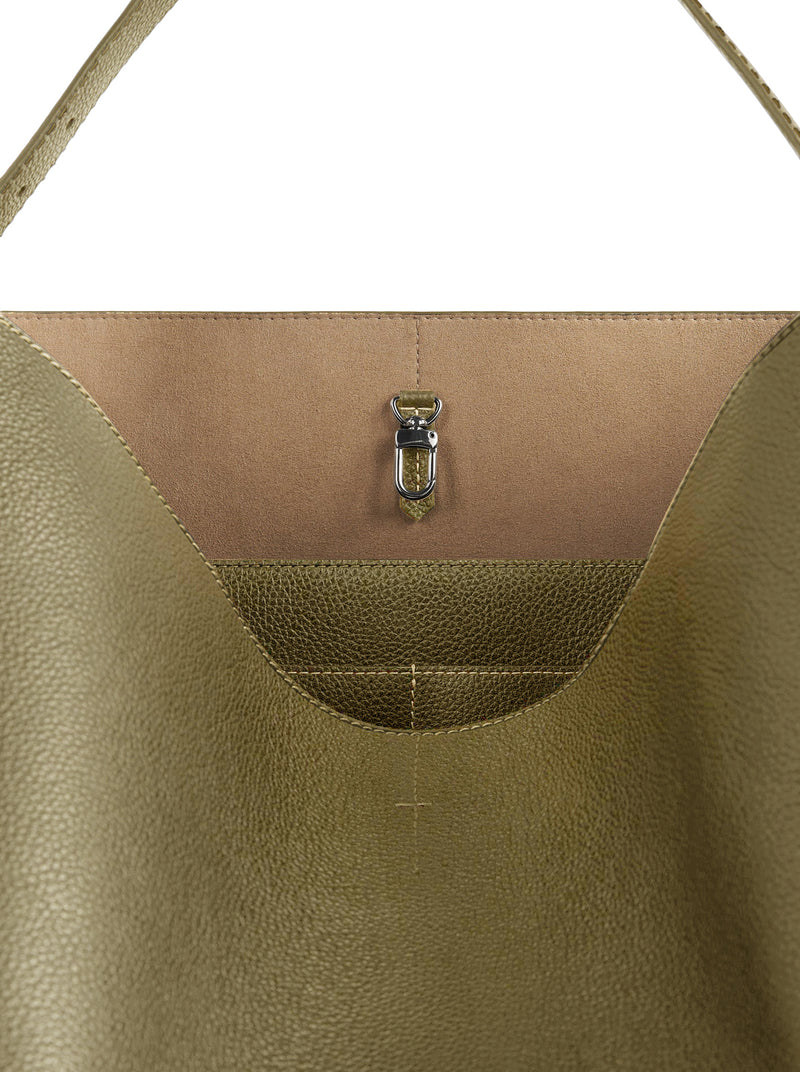 BORSA TOTE BELTED IN PELLE DI VITELLO MARTELLATA