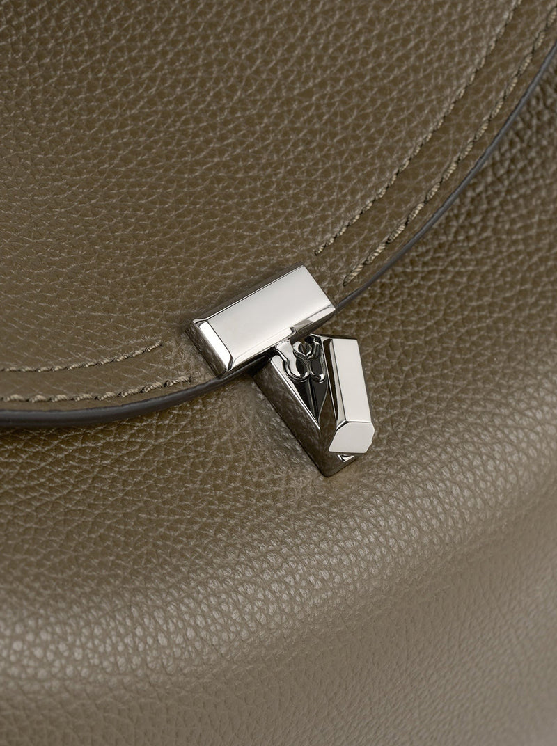 BORSA A MANO T-LOCK IN PELLE GRANATA