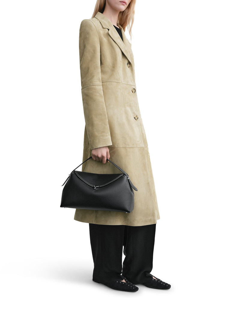 BORSA T-LOCK IN PELLE GOFFRATA