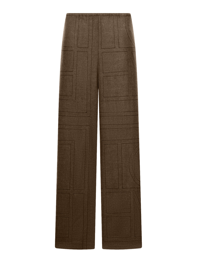 PANTALONI MONOGRAM IN FLANELLA