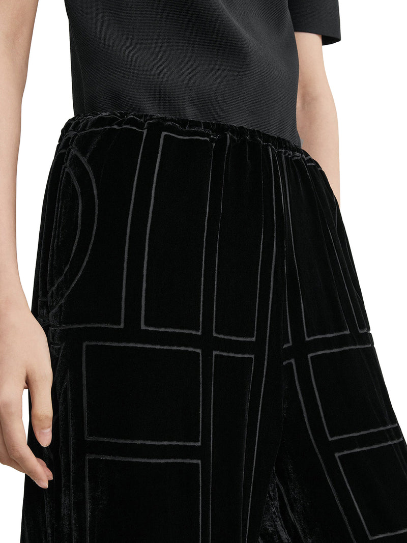 PANTALONI IN VELLUTO CON MONOGRAMMA DÉVORÉ