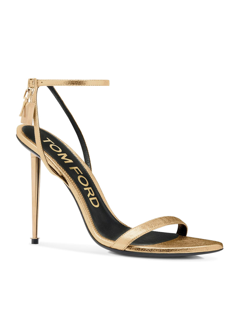 DECOLLETE` ORO CON TACCO ALTO A STILETTO IN VERNICE