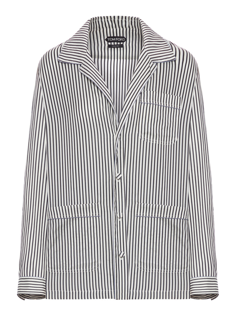 CAMICIA A RIGHE IN SETA