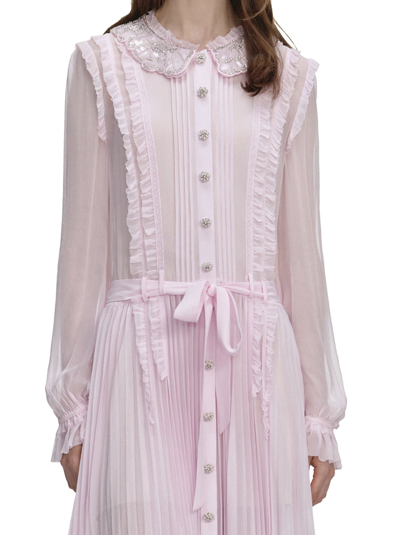 ABITO MIDI IN GEORGETTE PLISSETTATA