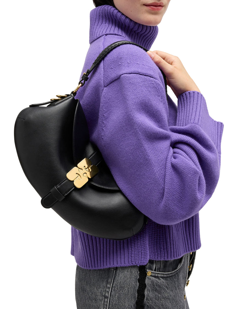 BORSA BAGUETTE B-KAT IN PELLE NERA