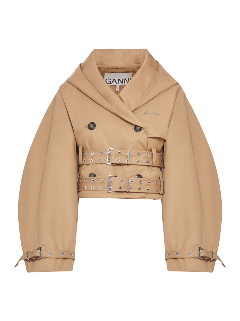 GIACCA TRENCH CORTA IN COTONE