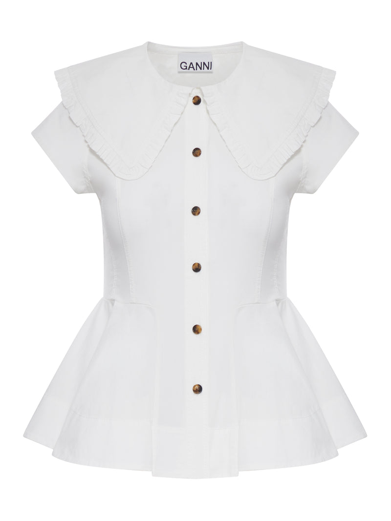 CAMICIA CORTA IN COTONE CON VOLANT