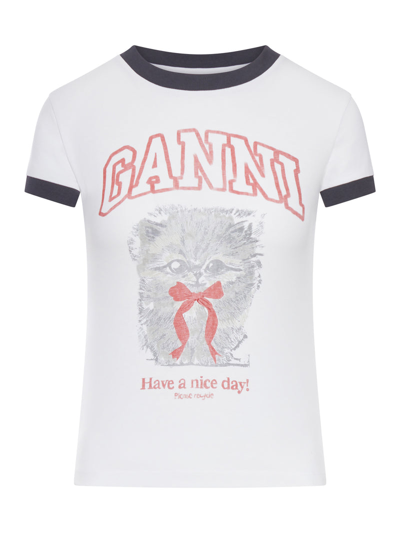 T-SHIRT A MANICHE CORTE CON STAMPA