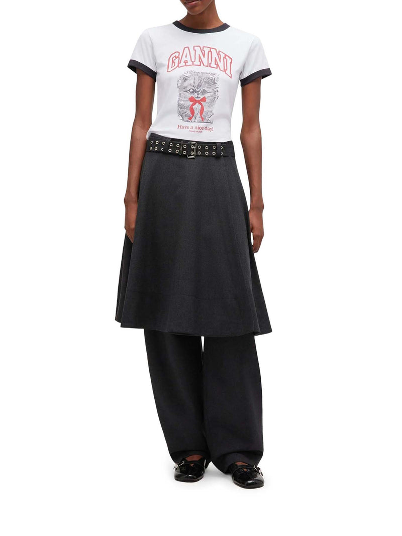 T-SHIRT A MANICHE CORTE CON STAMPA