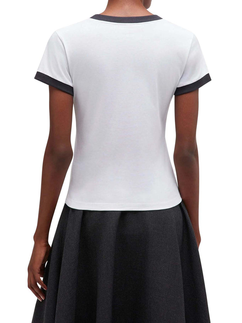 T-SHIRT A MANICHE CORTE CON STAMPA