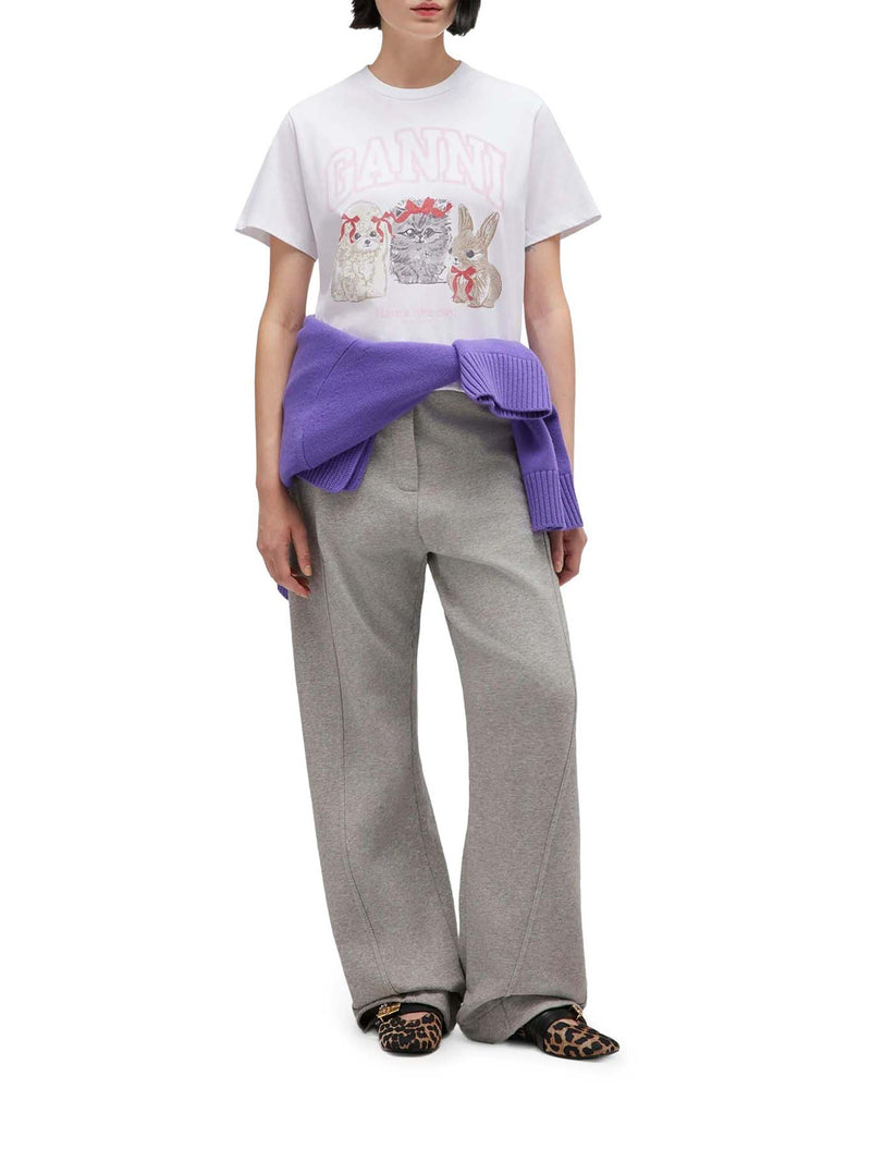 T-SHIRT IN JERSEY DI COTONE CON STAMPA ANIMALS