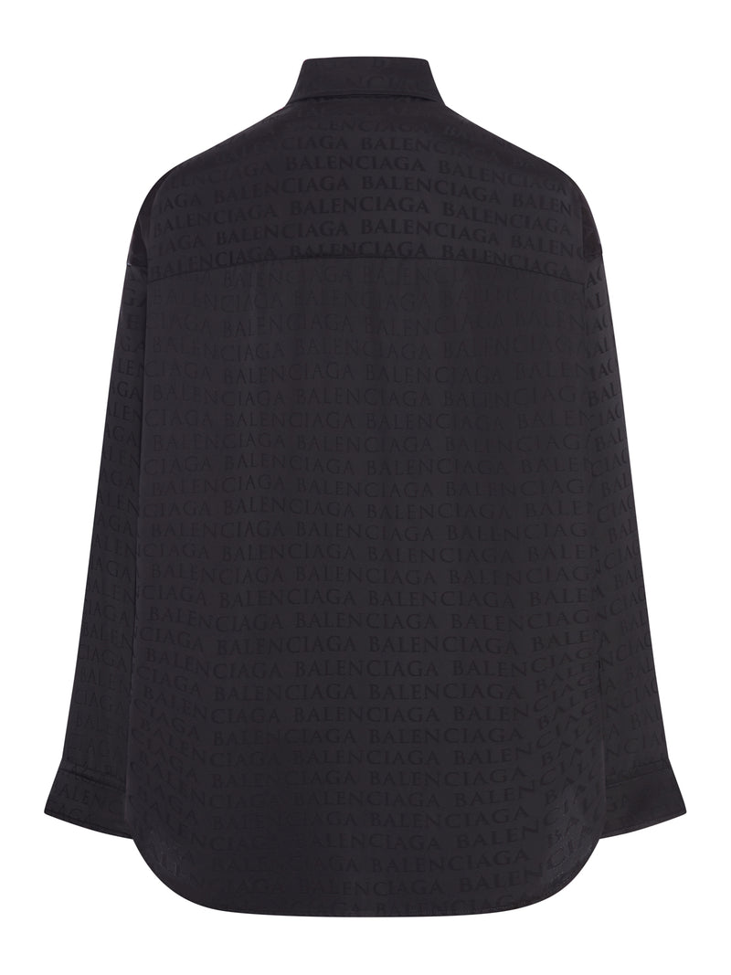 CAMICIA FLUIDA IN VISCOSA CON LOGO ALLOVER TONO SU TONO