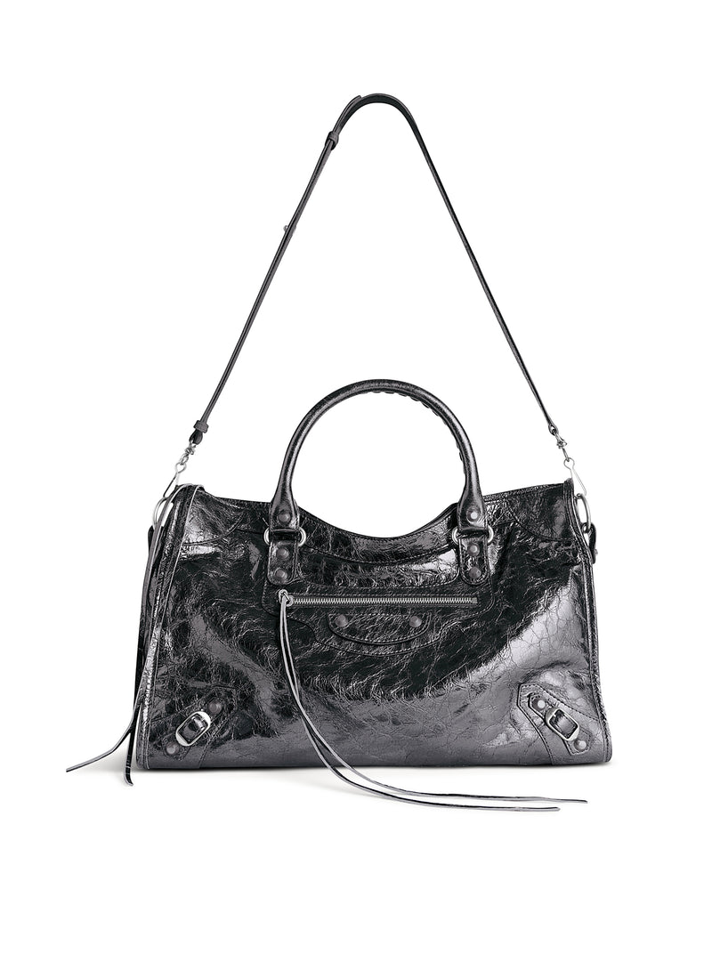 BORSA LE CITY MEDIA IN GRIGIO ACCIAIO