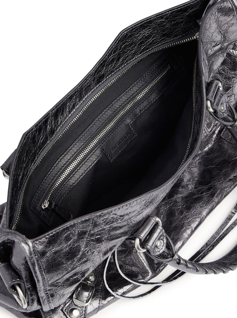 BORSA LE CITY MEDIA IN GRIGIO ACCIAIO