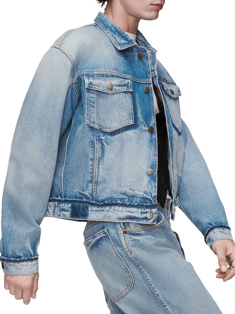 CABAN IN DENIM DI COTONE