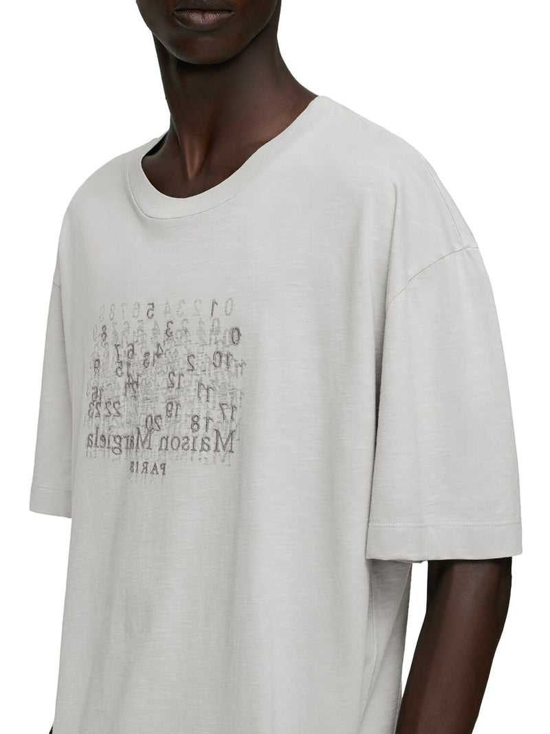 T-SHIRT IN COTONE CON STAMPA LETTERING TONO SU TONO