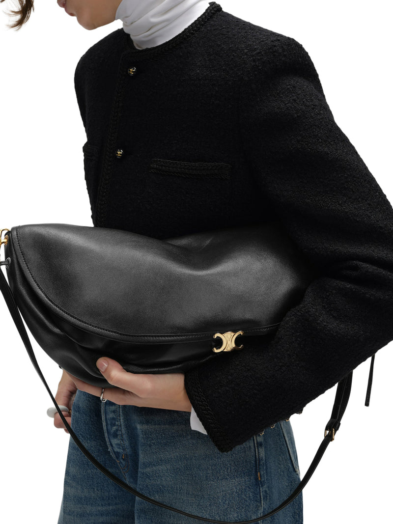 BORSA TRIOMPHE A MEZZALUNA IN PELLE DI VITELLO