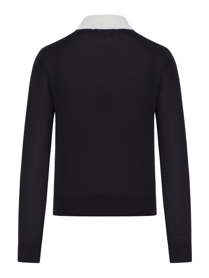POLO A MANICHE LUNGHE IN CASHMERE E SETA