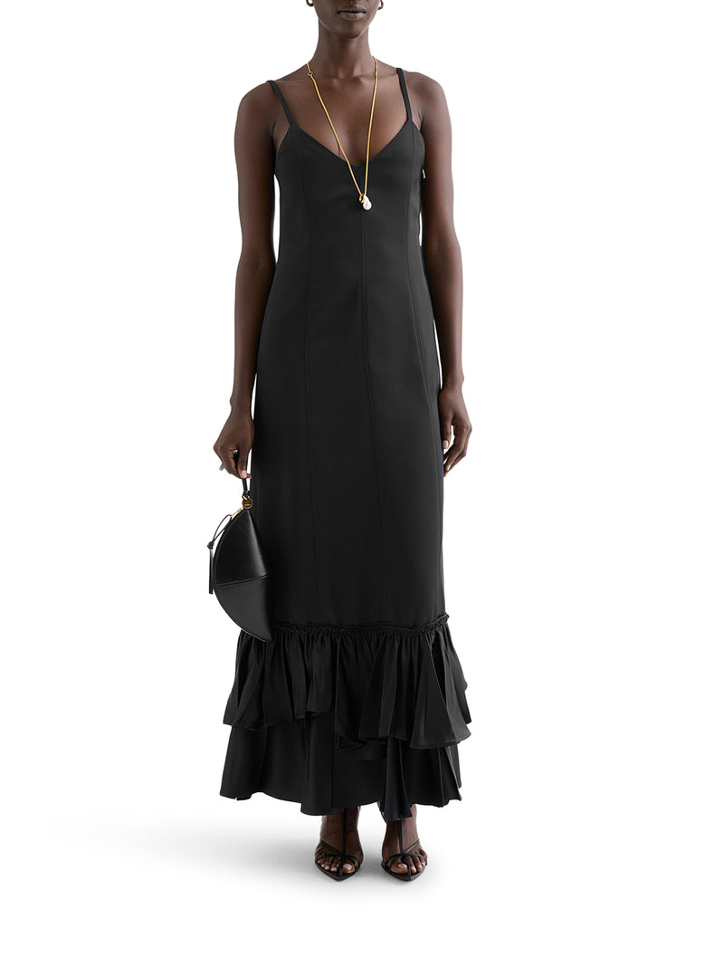 ABITO CON RUCHE IN MISTO SETA