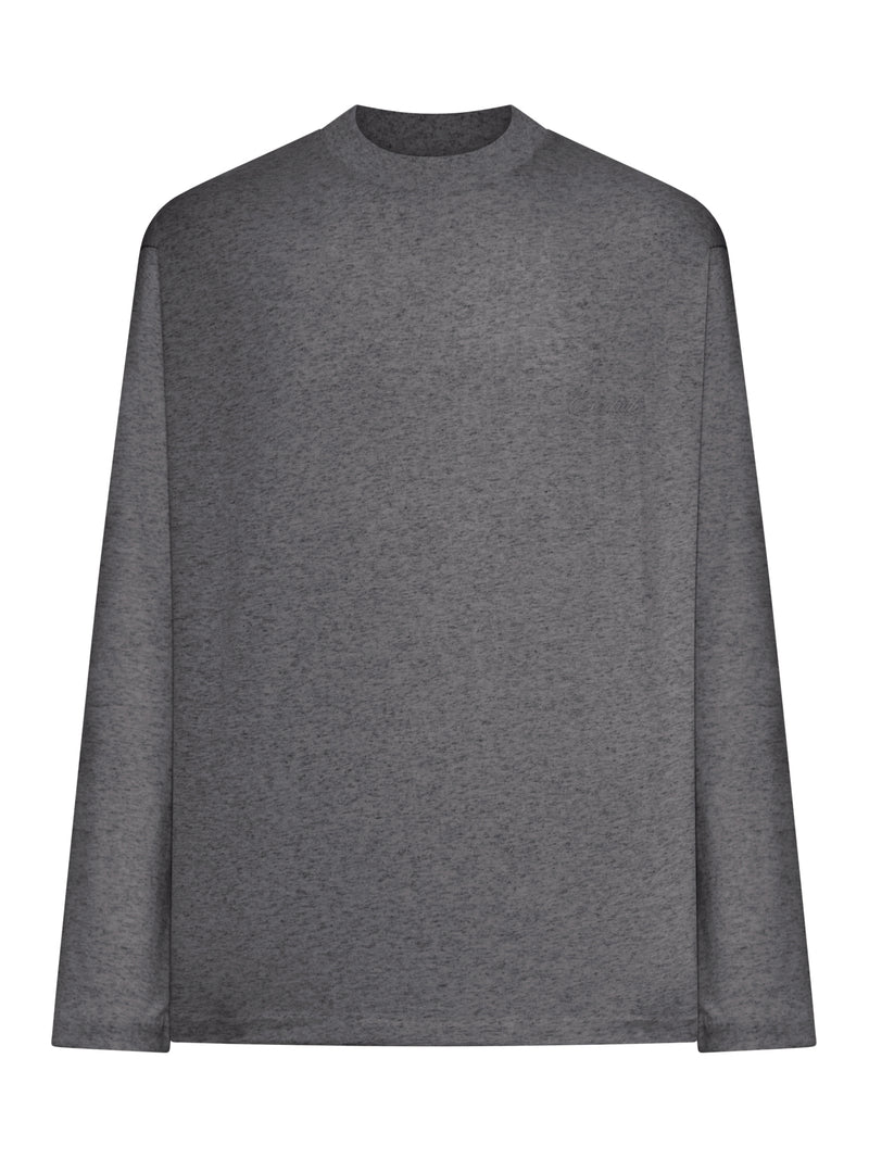 T-SHIRT GIROCOLLO A MANICHE LUNGHE IN COTONE