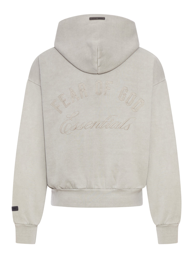 FELPA IN COTONE CON ZIP E CAPPUCCIO