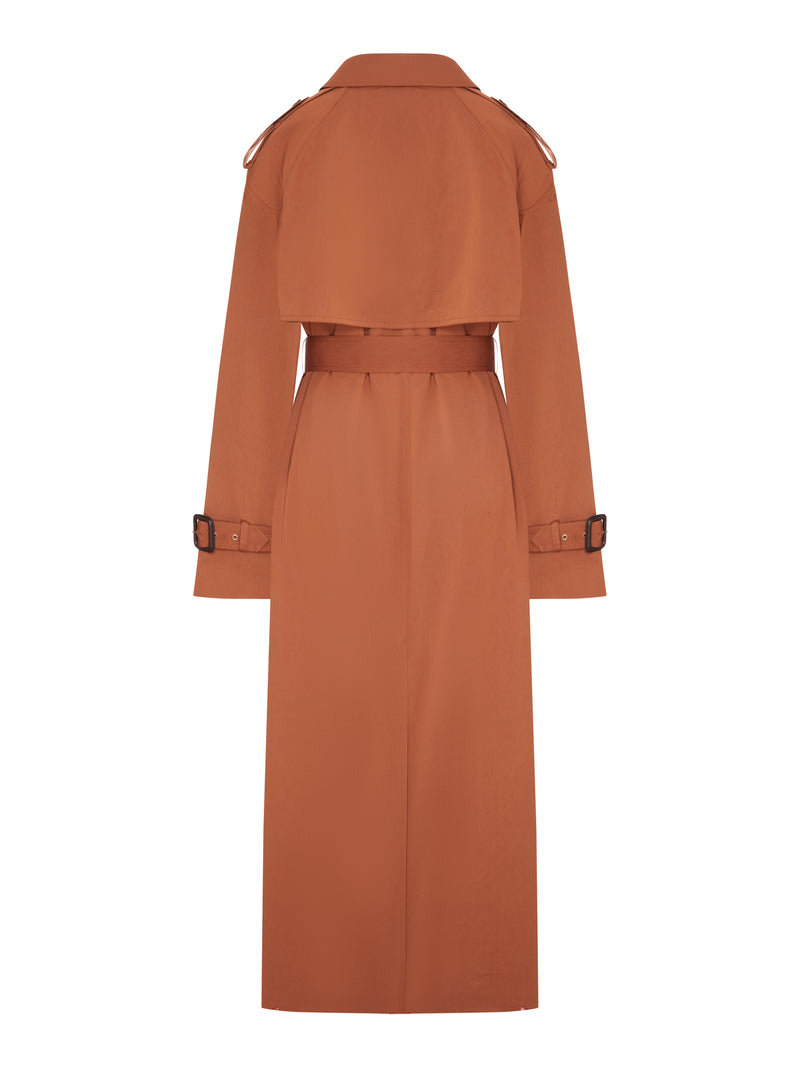 TRENCH IN COTONE E SETA IDROREPELLENTI