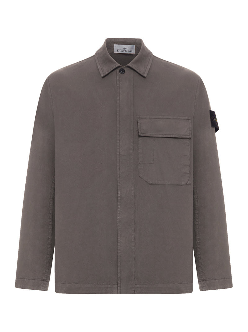 OVERSHIRT IN COTONE CON TASCA SUL PETTO E BADGE REMOVIBILE