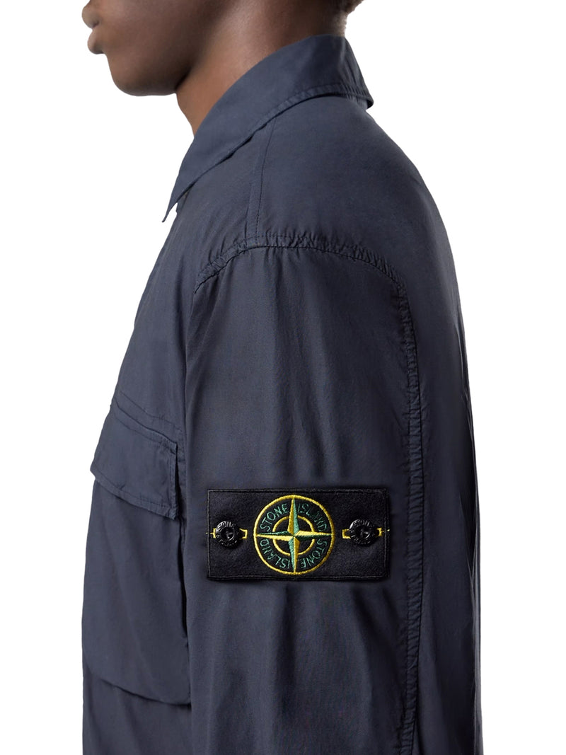 OVERSHIRT IN TELA DI COTONE STRETCH CON TASCA CON PATTA SUL PETTO