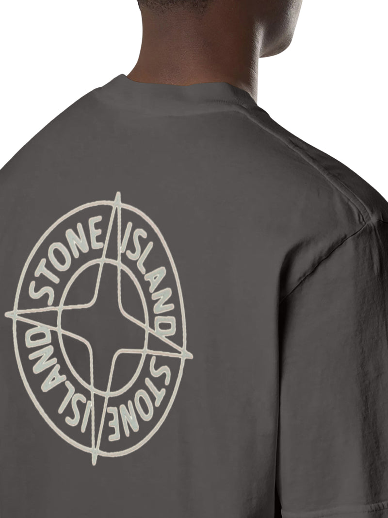 T-SHIRT GIROCOLLO IN COTONE CON STAMPA