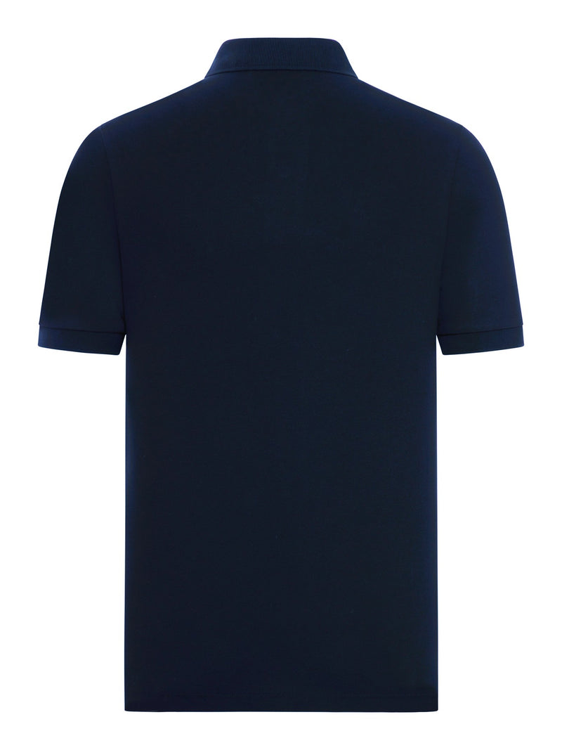 POLO IN COTONE CON PATCH LOGO BLU NAVY