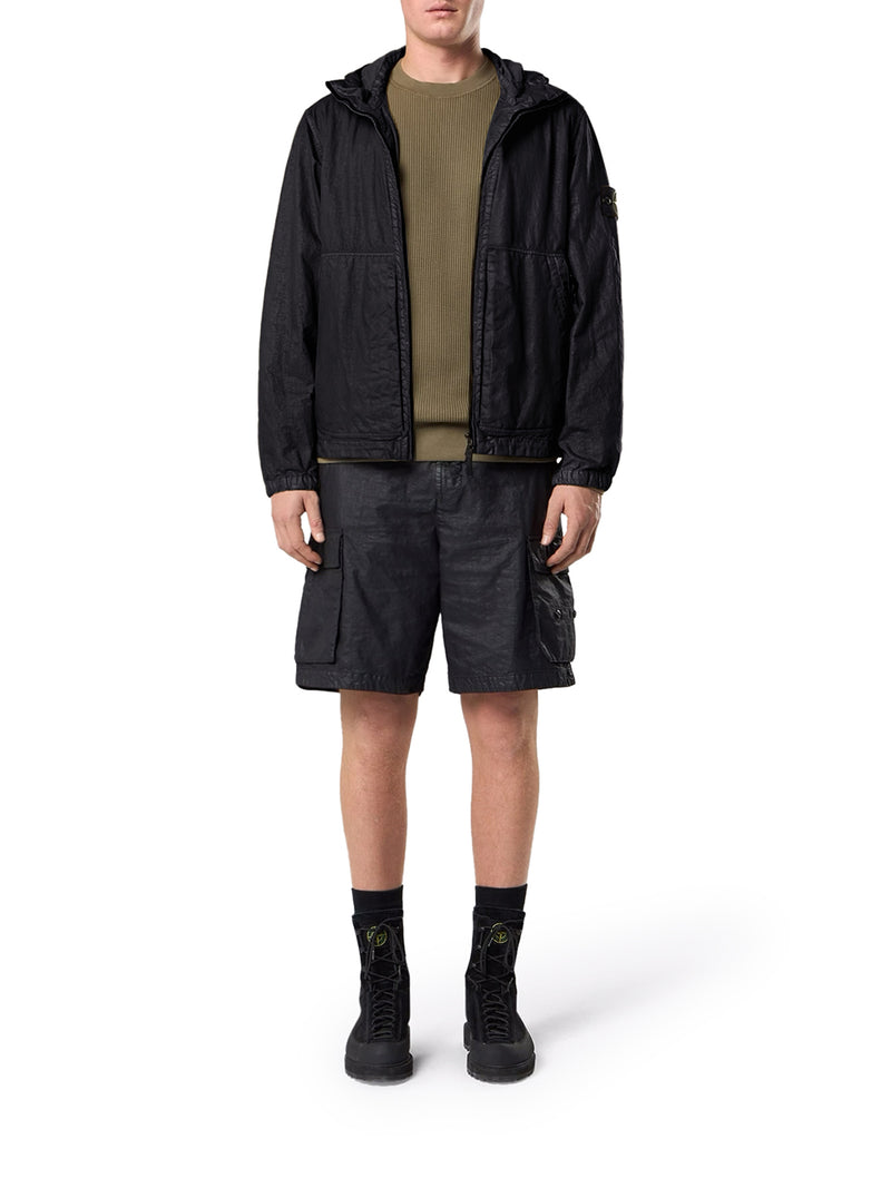 GIACCA IN TESSUTO TECNICO CON CAPPUCCIO E ZIP