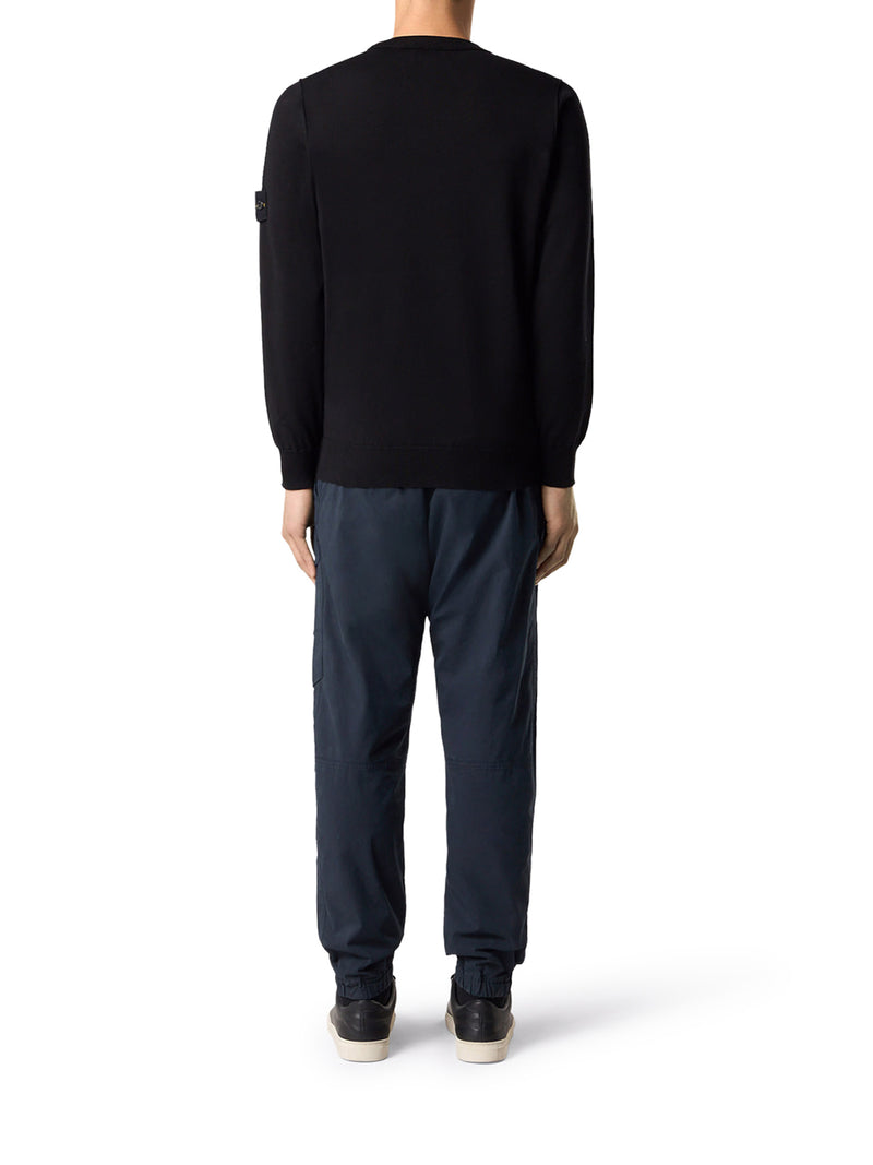 MAGLIONE GIROCOLLO CON BADGE STONE ISLAND NERO